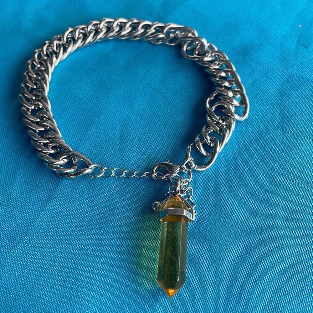 Handmade Yellow Citrine Quartz Ankle Bracelet